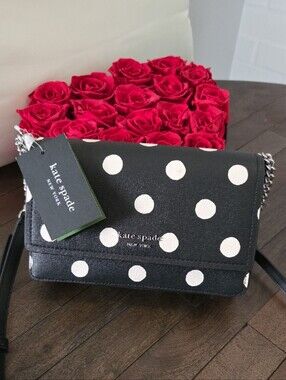 kate spade Black and White Polka Dot Crossbody Bag